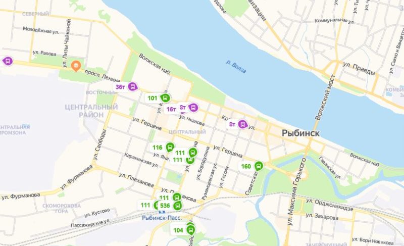 «Яндекс.Транспорт» пришёл в Рыбинск. Но пока отображаются не все городские маршруты