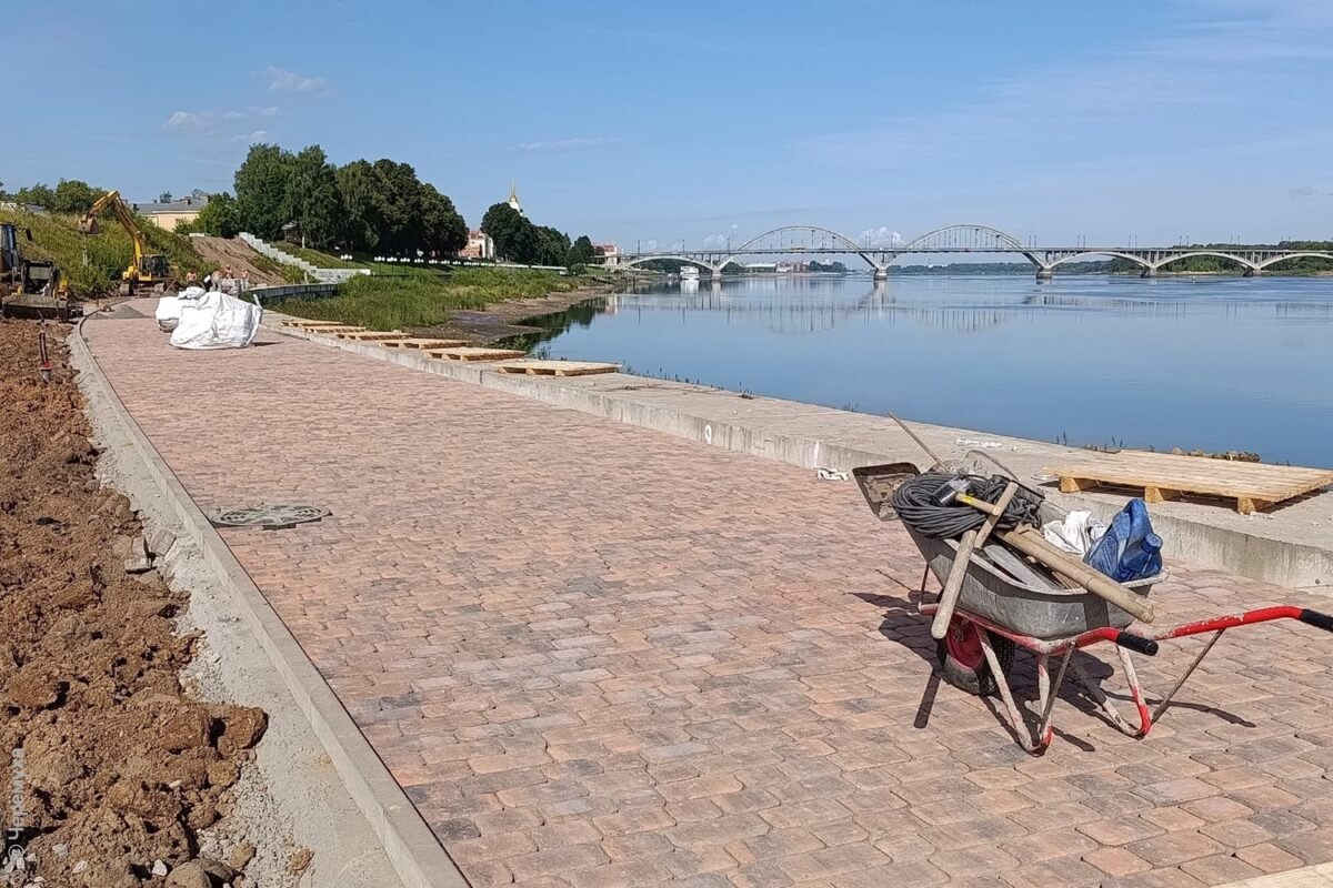 Благоустройство Стрелки в Рыбинске: первый этап работ завершили