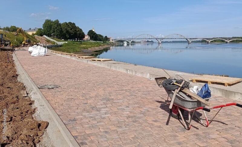 Благоустройство Стрелки в Рыбинске: первый этап работ завершили